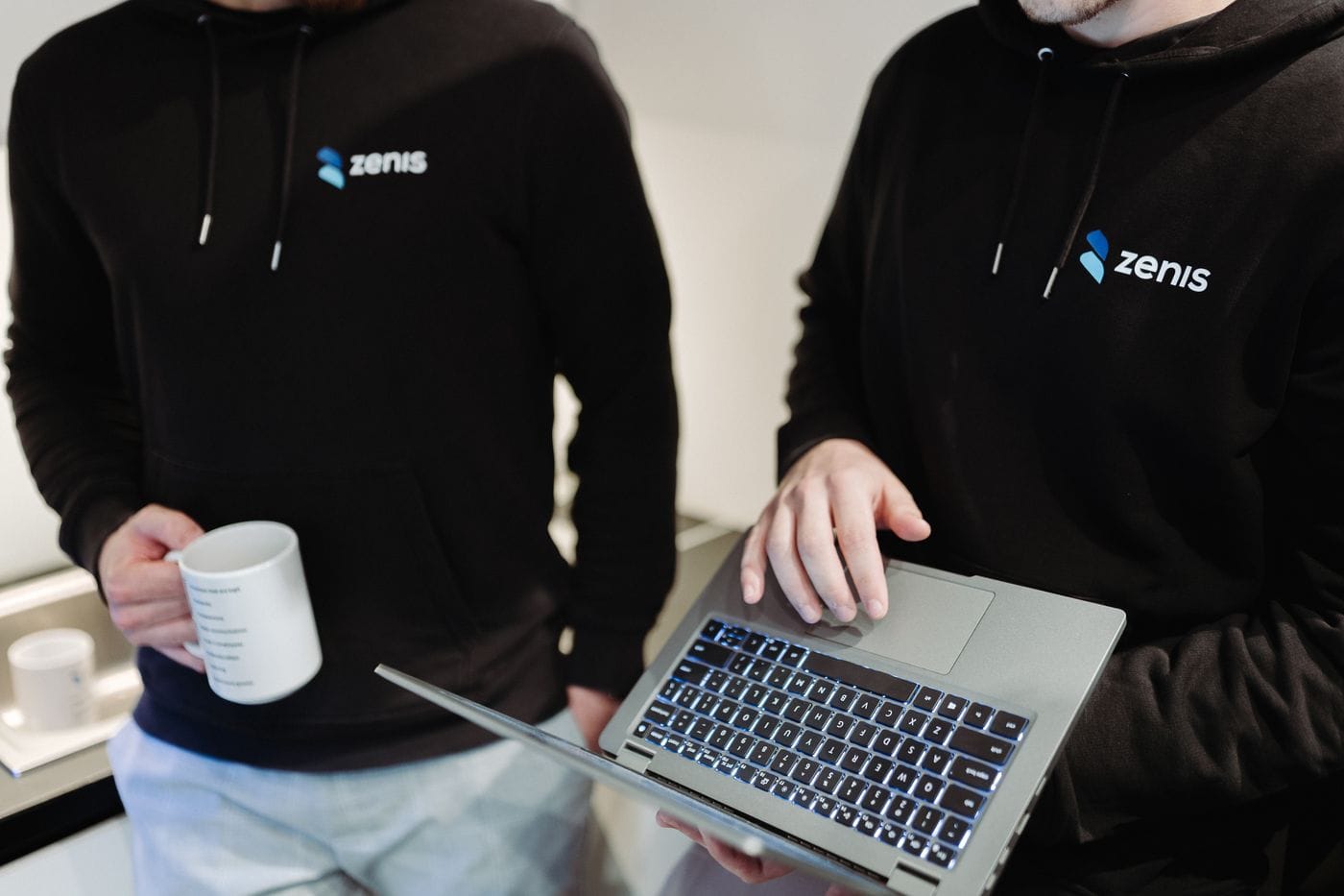 ZenIS team member at a laptop